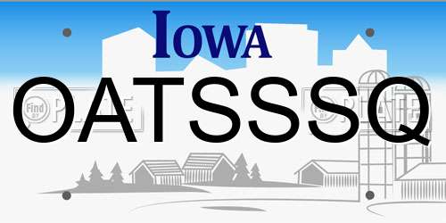 OATSSSQ Iowa License Plate