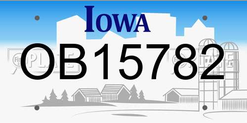OB15782 Iowa License Plate