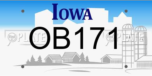OB171 Iowa License Plate