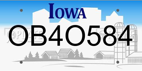 OB4O584 Iowa License Plate