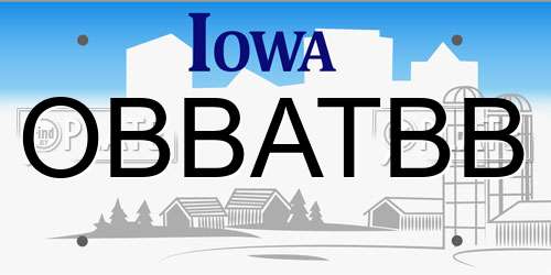OBBATBB Iowa License Plate