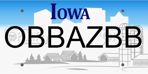 OBBAZBB Iowa License Plate