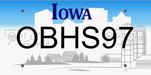 OBHS97 Iowa License Plate