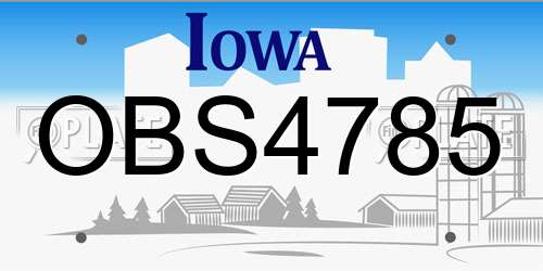 OBS4785 Iowa License Plate