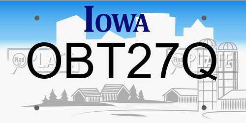 OBT27Q Iowa License Plate