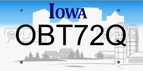 OBT72Q Iowa License Plate