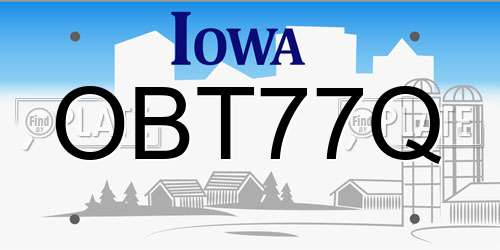 OBT77Q Iowa License Plate