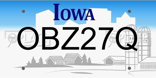 OBZ27Q Iowa License Plate