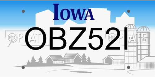 OBZ52I Iowa License Plate