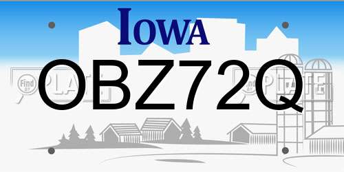 OBZ72Q Iowa License Plate