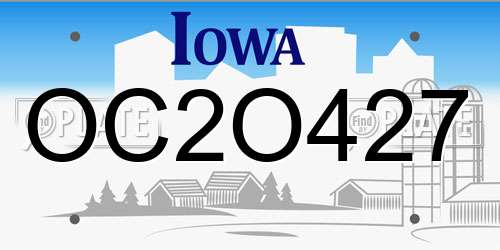 OC2O427 Iowa License Plate