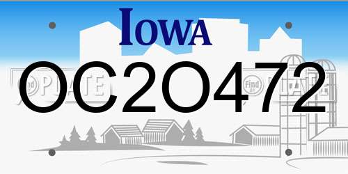 OC2O472 Iowa License Plate
