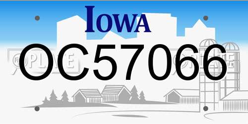 OC57066 Iowa License Plate