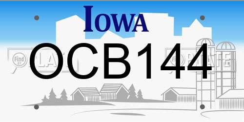 OCB144 Iowa License Plate