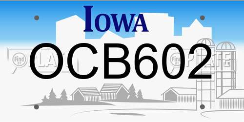 OCB602 Iowa License Plate