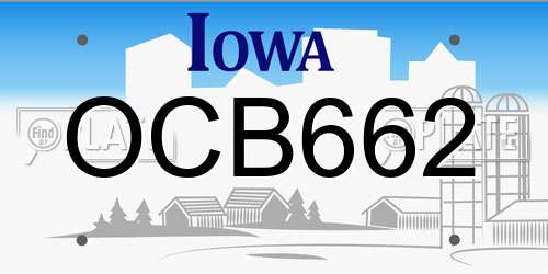 OCB662 Iowa License Plate