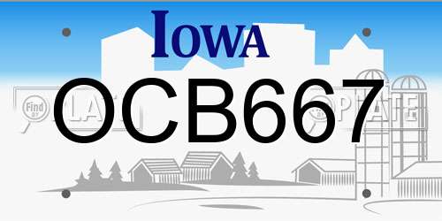 OCB667 Iowa License Plate