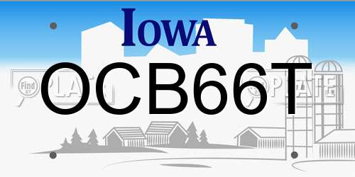 OCB66T Iowa License Plate