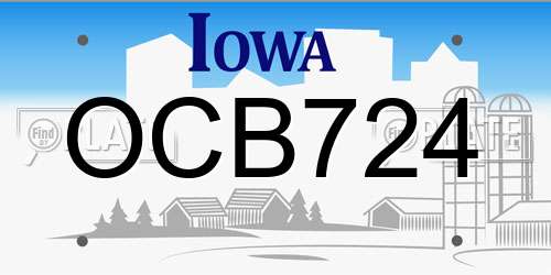 OCB724 Iowa License Plate