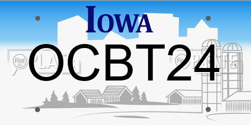 OCBT24 Iowa License Plate