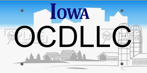 OCDLLC Iowa License Plate
