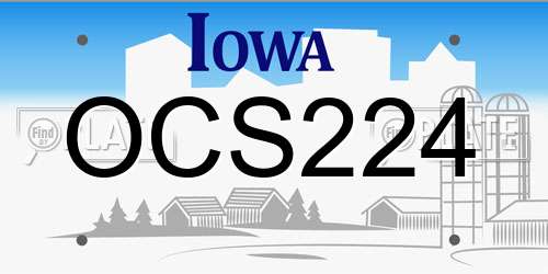 OCS224 Iowa License Plate