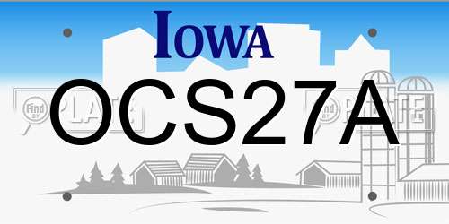 OCS27A Iowa License Plate