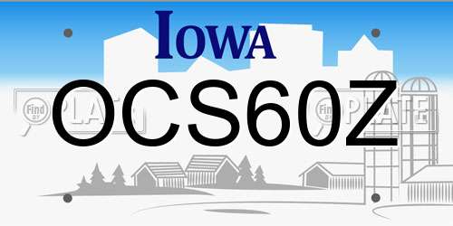 OCS60Z Iowa License Plate