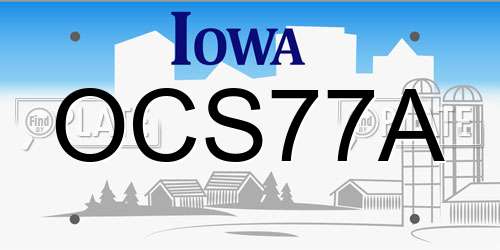 OCS77A Iowa License Plate