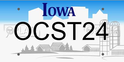 OCST24 Iowa License Plate