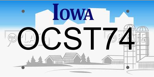 OCST74 Iowa License Plate