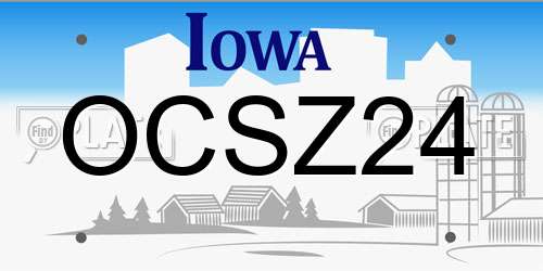OCSZ24 Iowa License Plate