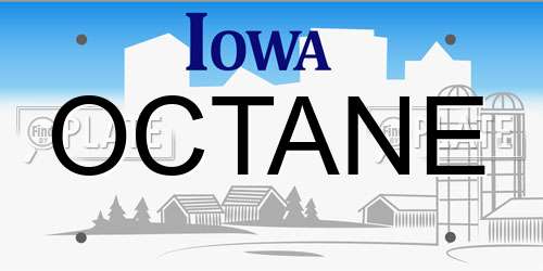 OCTANE Iowa License Plate