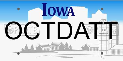 OCTDATT Iowa License Plate