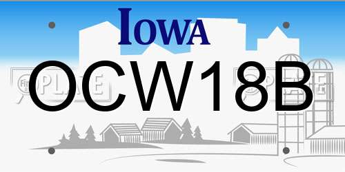 OCW18B Iowa License Plate