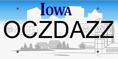 OCZDAZZ Iowa License Plate