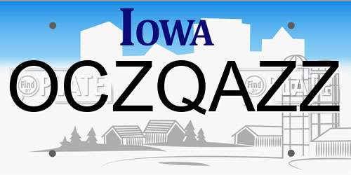 OCZQAZZ Iowa License Plate