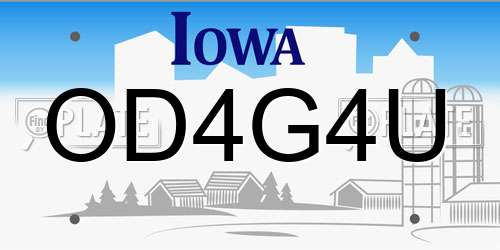 OD4G4U Iowa License Plate
