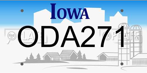 ODA271 Iowa License Plate