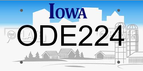 ODE224 Iowa License Plate