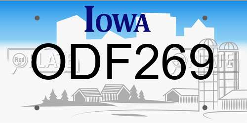 ODF269 Iowa License Plate