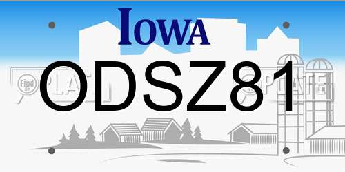 ODSZ81 Iowa License Plate