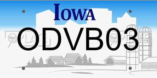 ODVB03 Iowa License Plate