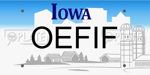 OEFIF Iowa License Plate