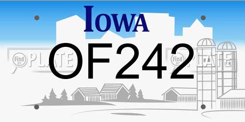 OF242 Iowa License Plate
