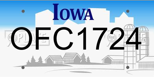 OFC1724 Iowa License Plate