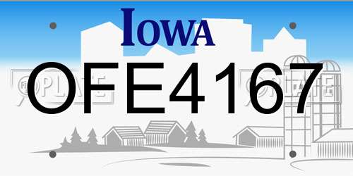 OFE4167 Iowa License Plate