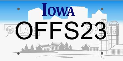 OFFS23 Iowa License Plate
