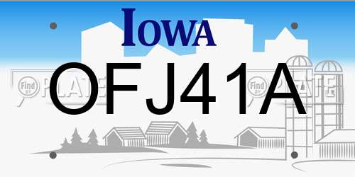 OFJ41A Iowa License Plate