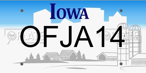 OFJA14 Iowa License Plate